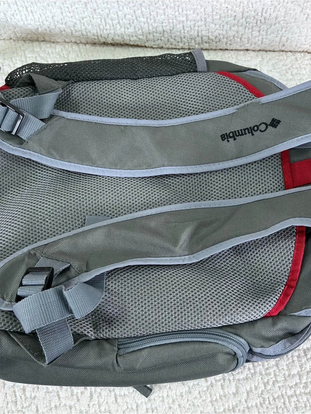 Columbia Great Escapade Backpack Diaper Bag Gray Red Insulated Organizer